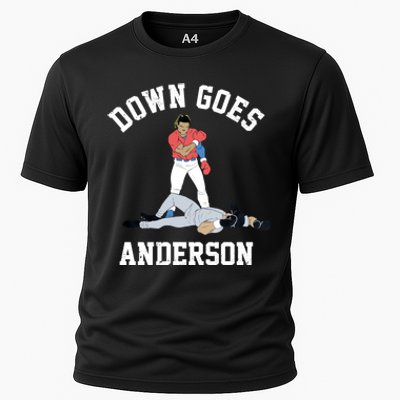 FUNNY BASEBALL DOWN GOES ANDERSON Cooling Performance Crew T-Shirt