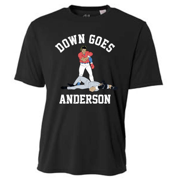 FUNNY BASEBALL DOWN GOES ANDERSON Cooling Performance Crew T-Shirt