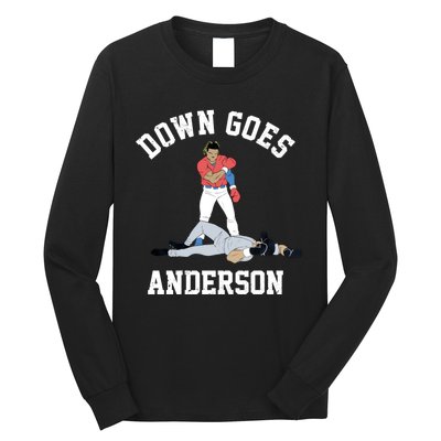 FUNNY BASEBALL DOWN GOES ANDERSON Long Sleeve Shirt