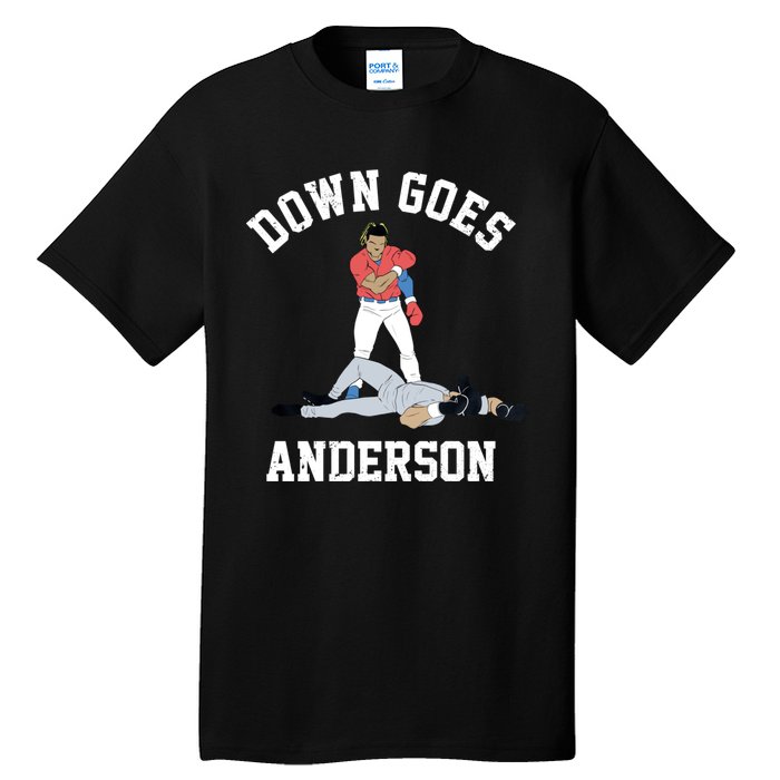 FUNNY BASEBALL DOWN GOES ANDERSON Tall T-Shirt