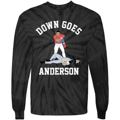 FUNNY BASEBALL DOWN GOES ANDERSON Tie-Dye Long Sleeve Shirt