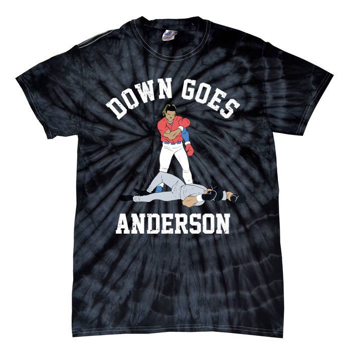 FUNNY BASEBALL DOWN GOES ANDERSON Tie-Dye T-Shirt