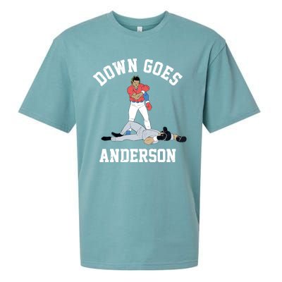 FUNNY BASEBALL DOWN GOES ANDERSON Sueded Cloud Jersey T-Shirt