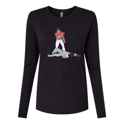 FUNNY BASEBALL DOWN GOES ANDERSON Womens Cotton Relaxed Long Sleeve T-Shirt