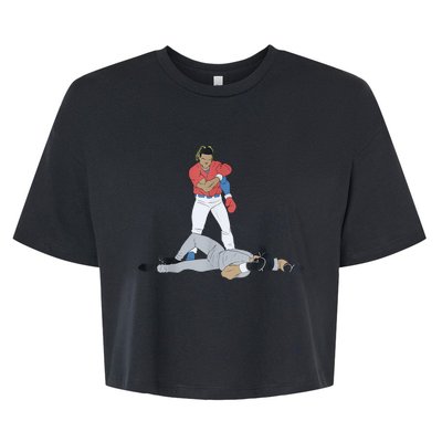 FUNNY BASEBALL DOWN GOES ANDERSON Bella+Canvas Jersey Crop Tee