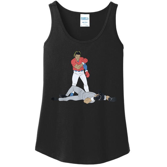 FUNNY BASEBALL DOWN GOES ANDERSON Ladies Essential Tank