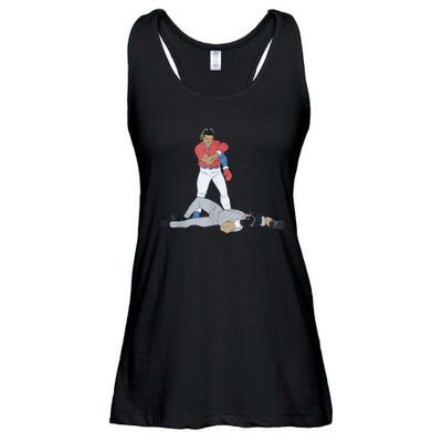 FUNNY BASEBALL DOWN GOES ANDERSON Ladies Essential Flowy Tank