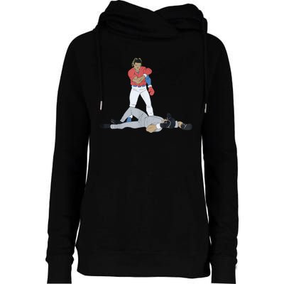 FUNNY BASEBALL DOWN GOES ANDERSON Womens Funnel Neck Pullover Hood