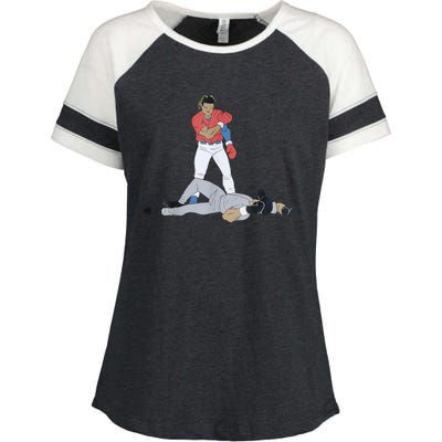 FUNNY BASEBALL DOWN GOES ANDERSON Enza Ladies Jersey Colorblock Tee