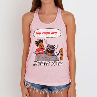 FUNNY BASEBALL DOWN GOES ANDERSON Women's Knotted Racerback Tank