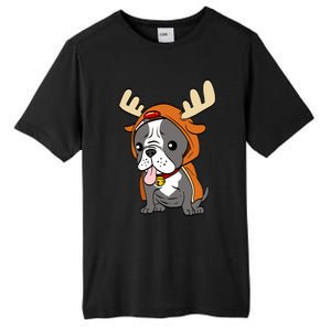 French Bulldog Dressed As Reindeer Dogs Xmas Gift Tall Fusion ChromaSoft Performance T-Shirt