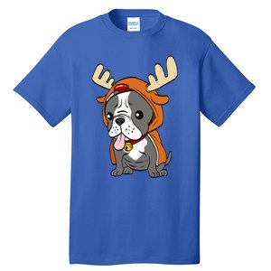 French Bulldog Dressed As Reindeer Dogs Xmas Gift Tall T-Shirt