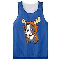 French Bulldog Dressed As Reindeer Dogs Xmas Gift Mesh Reversible Basketball Jersey Tank