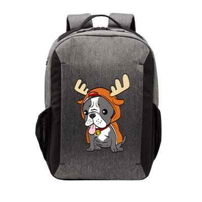 French Bulldog Dressed As Reindeer Dogs Xmas Gift Vector Backpack