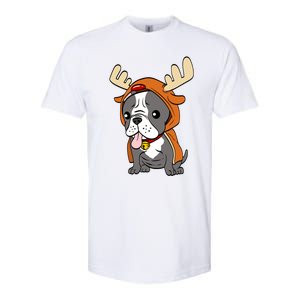 French Bulldog Dressed As Reindeer Dogs Xmas Gift Softstyle CVC T-Shirt