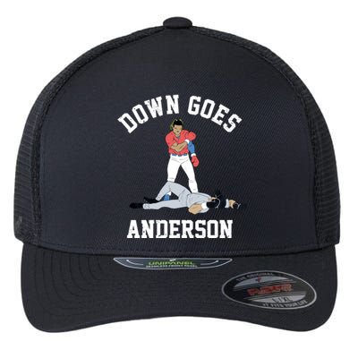 FUNNY BASEBALL DOWN GOES ANDERSON Flexfit Unipanel Trucker Cap