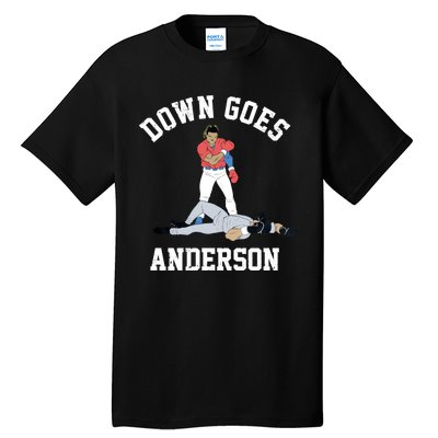 FUNNY BASEBALL DOWN GOES ANDERSON Tall T-Shirt