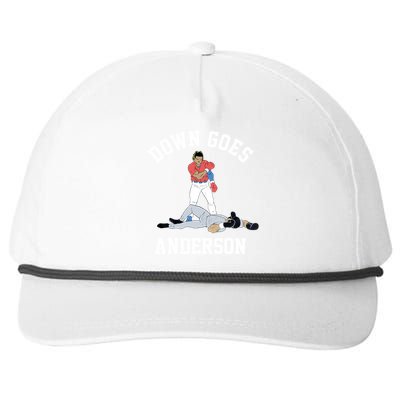 FUNNY BASEBALL DOWN GOES ANDERSON Snapback Five-Panel Rope Hat