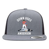 FUNNY BASEBALL DOWN GOES ANDERSON Flat Bill Trucker Hat