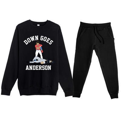 FUNNY BASEBALL DOWN GOES ANDERSON Premium Crewneck Sweatsuit Set