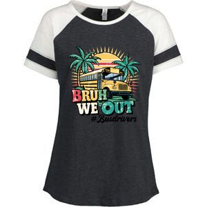 Funny Bus Driver End Of School Year Bruh We Out Gift Enza Ladies Jersey Colorblock Tee