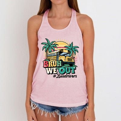 Funny Bus Driver End Of School Year Bruh We Out Gift Women's Knotted Racerback Tank