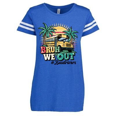 Funny Bus Driver End Of School Year Bruh We Out Gift Enza Ladies Jersey Football T-Shirt