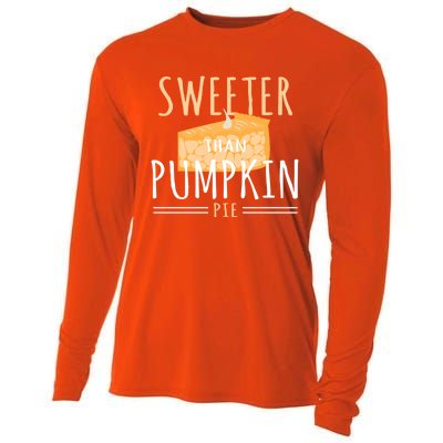 Funny Baking Dessert Sweeter Than Pumpkin Pie Gift Cooling Performance Long Sleeve Crew