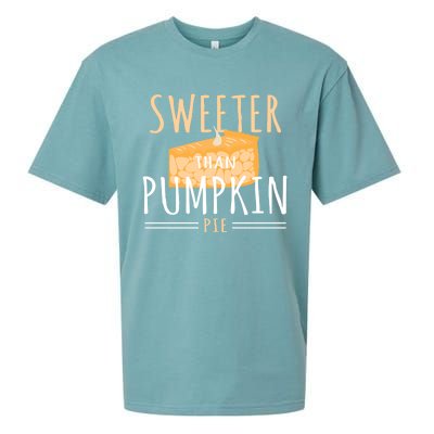 Funny Baking Dessert Sweeter Than Pumpkin Pie Gift Sueded Cloud Jersey T-Shirt