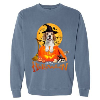 Funny Beagle Dog Spooky Halloween Garment-Dyed Sweatshirt