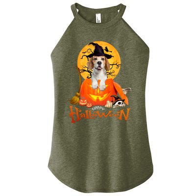 Funny Beagle Dog Spooky Halloween Women’s Perfect Tri Rocker Tank