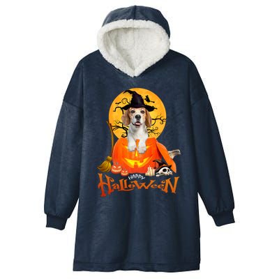 Funny Beagle Dog Spooky Halloween Hooded Wearable Blanket
