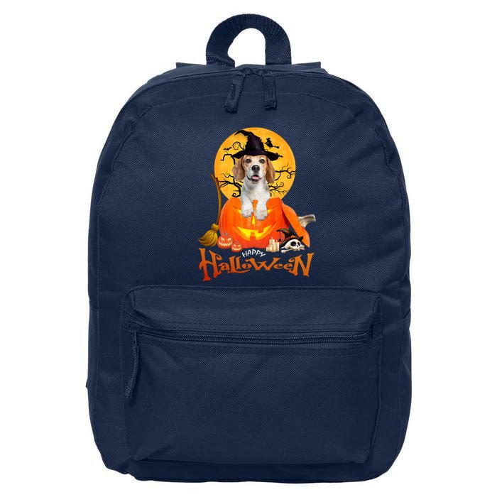 Funny Beagle Dog Spooky Halloween 16 in Basic Backpack