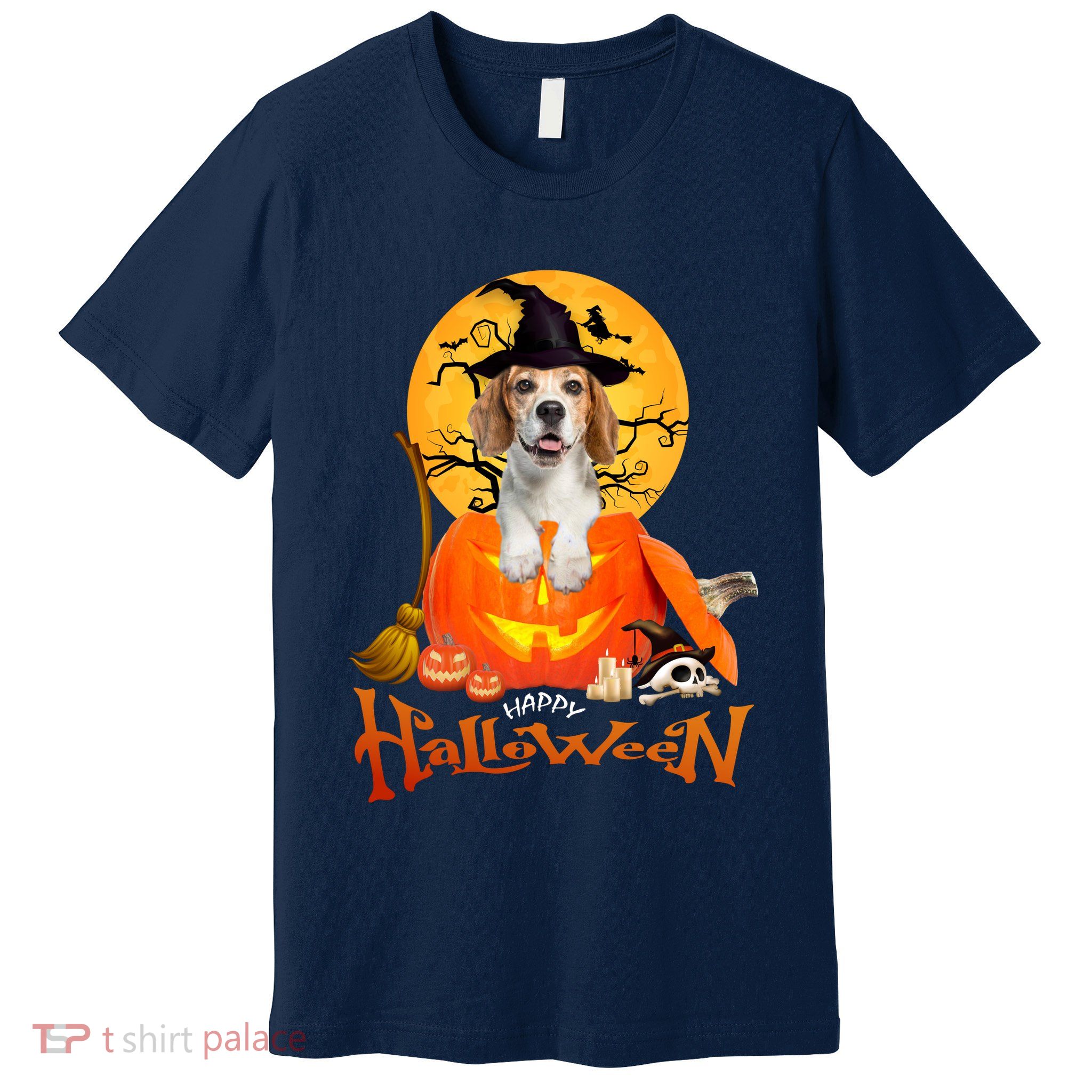 Funny Beagle Dog Spooky Halloween Premium T-Shirt