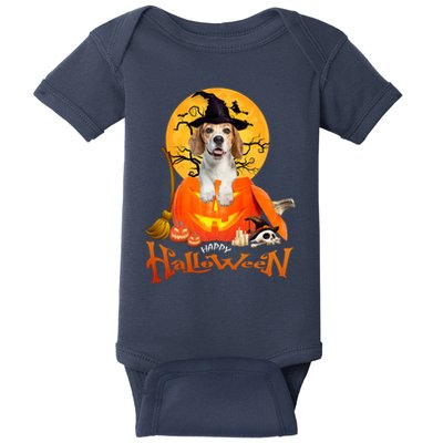 Funny Beagle Dog Spooky Halloween Baby Bodysuit