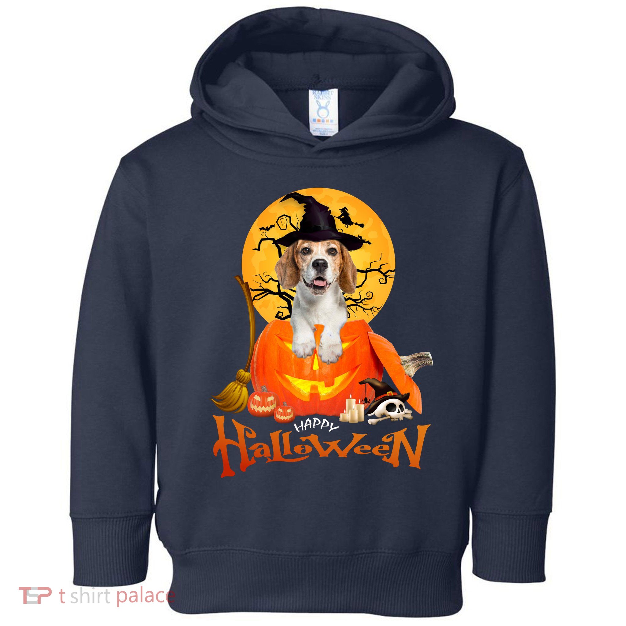 Funny Beagle Dog Spooky Halloween Toddler Hoodie