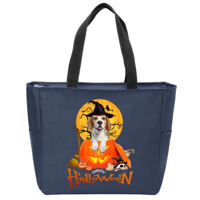 Funny Beagle Dog Spooky Halloween Zip Tote Bag