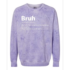 Funny Bruh Definition Colorblast Crewneck Sweatshirt