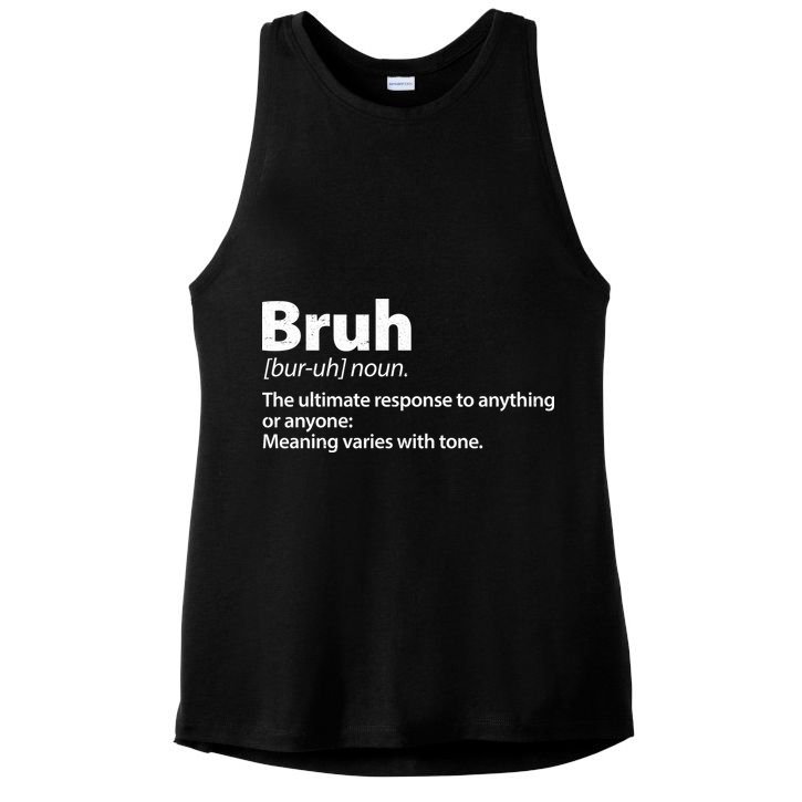 Funny Bruh Definition Ladies PosiCharge Tri-Blend Wicking Tank