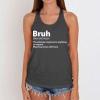 Funny Bruh Definition Women's Knotted Racerback Tank