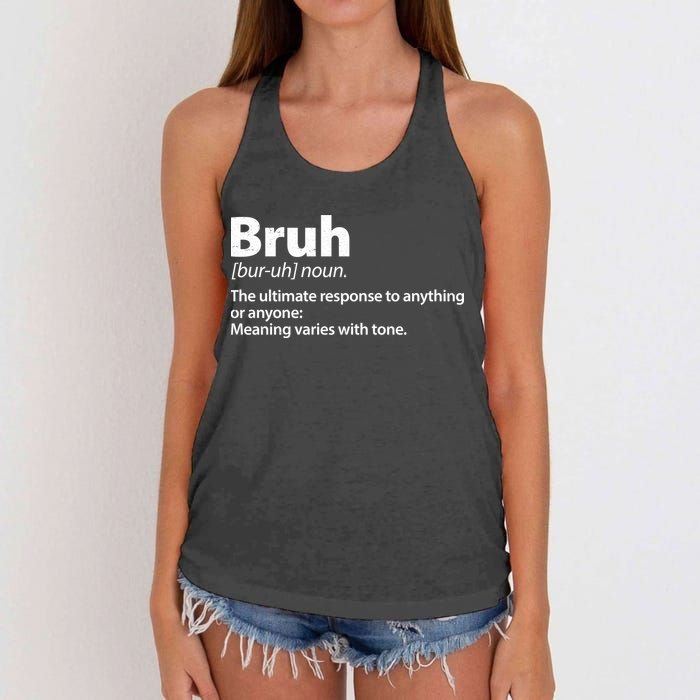 Funny Bruh Definition Women's Knotted Racerback Tank