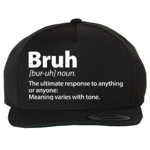 Funny Bruh Definition Wool Snapback Cap