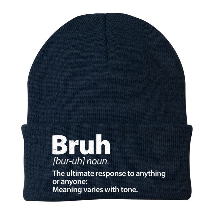 Funny Bruh Definition Knit Cap Winter Beanie