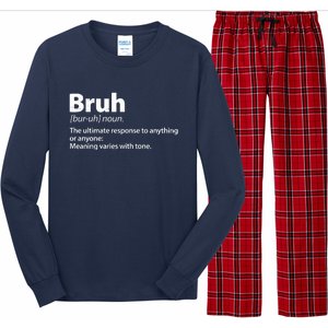 Funny Bruh Definition Long Sleeve Pajama Set