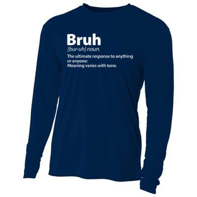 Funny Bruh Definition Cooling Performance Long Sleeve Crew