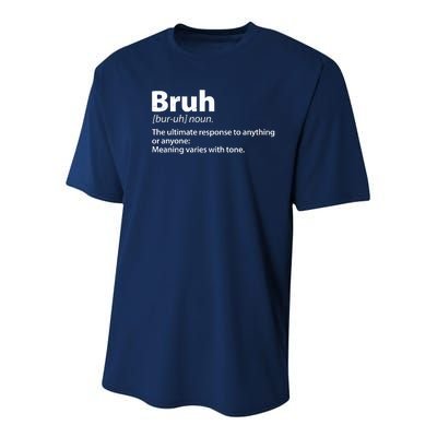 Funny Bruh Definition Youth Performance Sprint T-Shirt