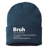 Funny Bruh Definition Sustainable Knit Beanie