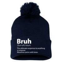 Funny Bruh Definition Pom Pom 12in Knit Beanie