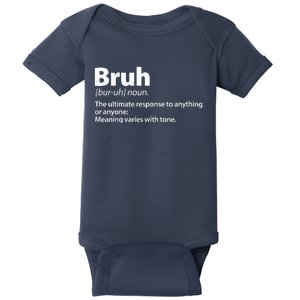 Funny Bruh Definition Baby Bodysuit