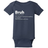 Funny Bruh Definition Baby Bodysuit